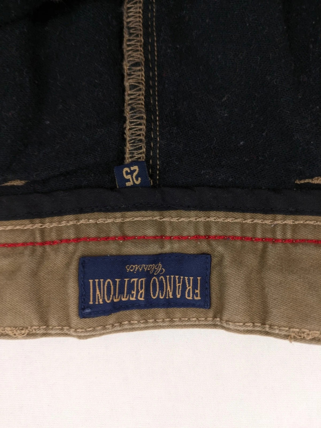 Franco beige chino pants cotton stretch classic design with zipper and button closure