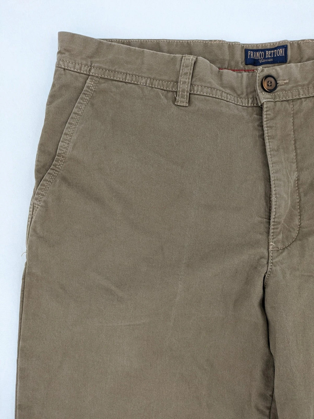 Franco beige chino pants cotton stretch classic design with zipper and button closure