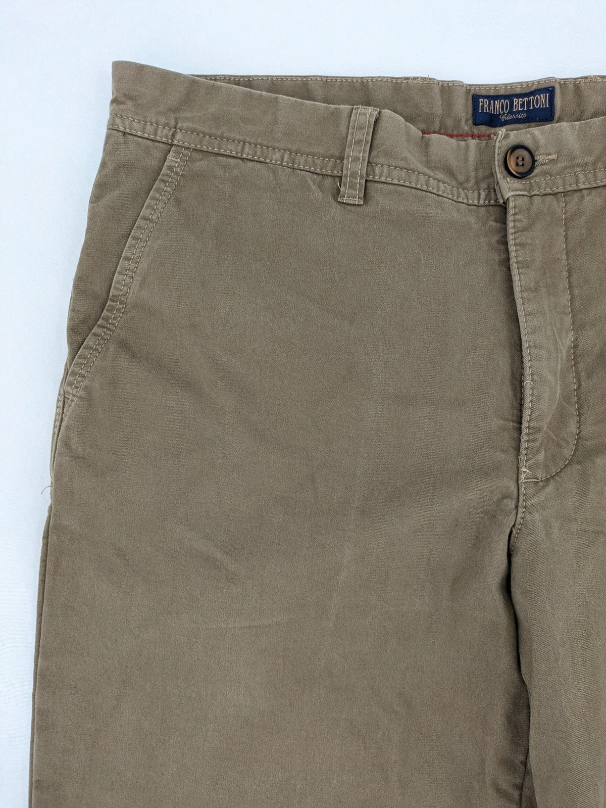 Franco beige chino pants cotton stretch classic design with zipper and button closure