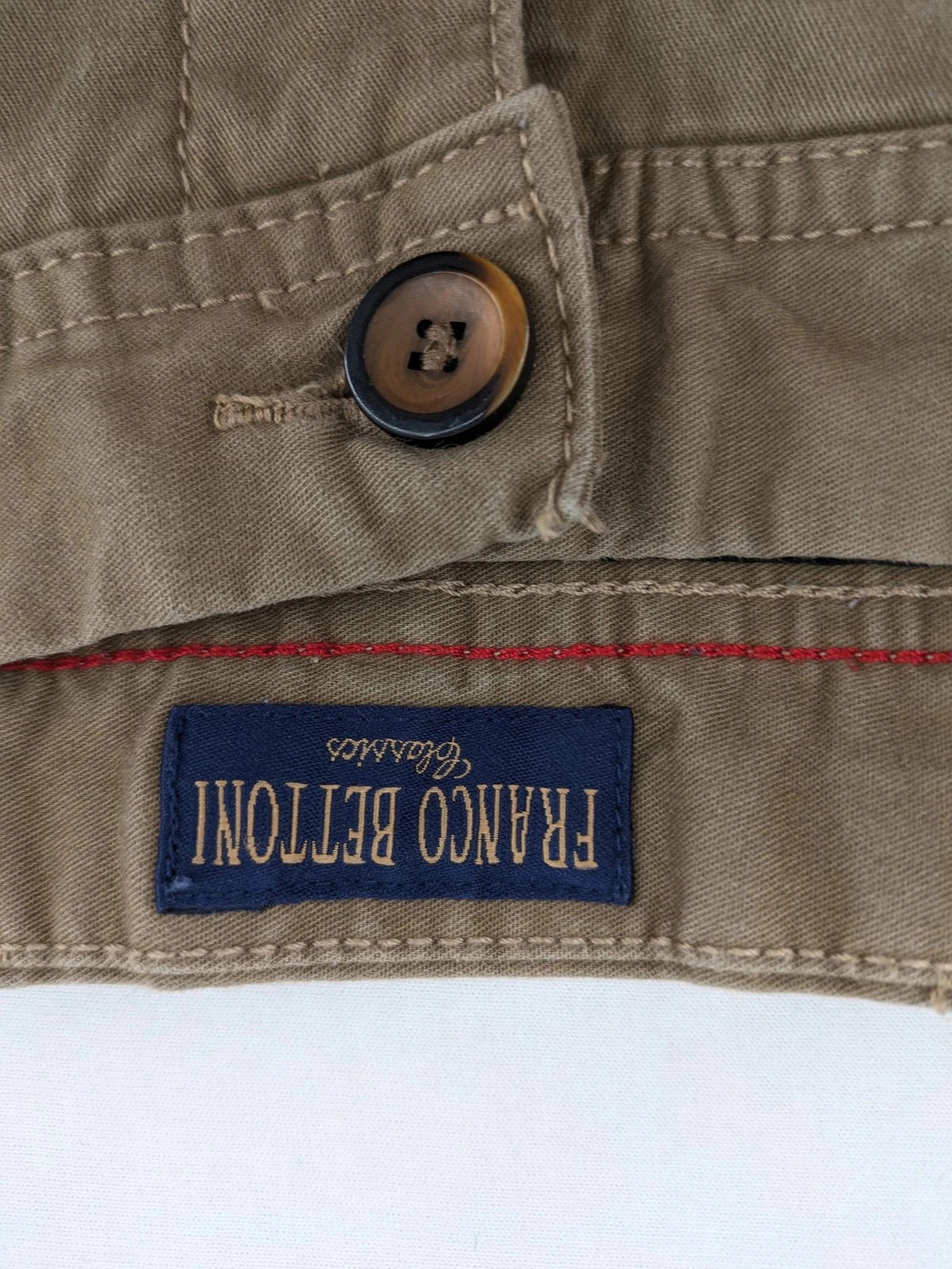 Franco beige chino pants cotton stretch classic design with zipper and button closure