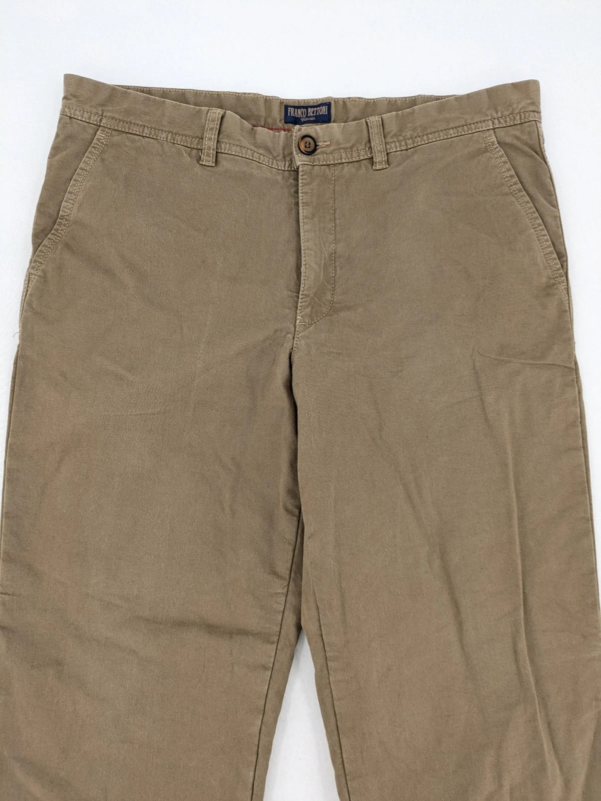 Franco beige chino pants cotton stretch classic design with zipper and button closure