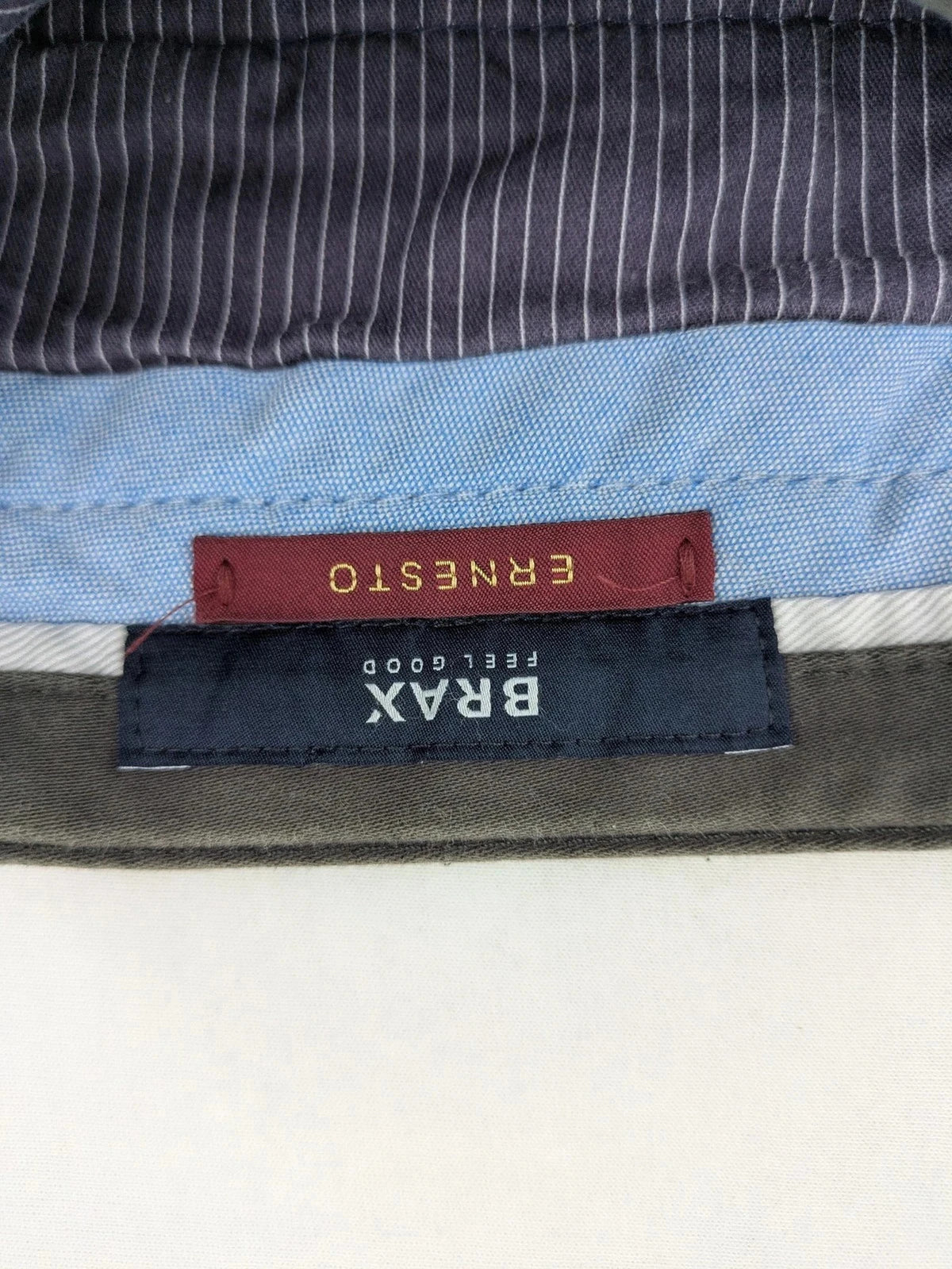 BRAX grey chino pants Ernesto, cotton blend, comfortable stretch material, versatile style.
