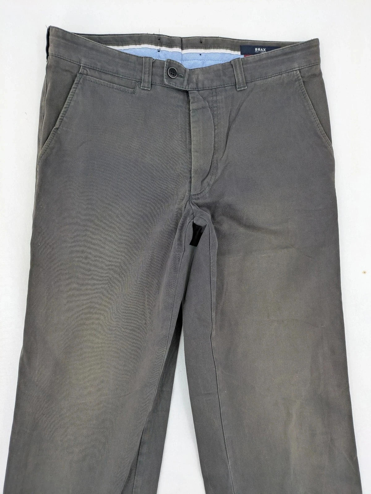 BRAX grey chino pants Ernesto, cotton blend, comfortable stretch material, versatile style.