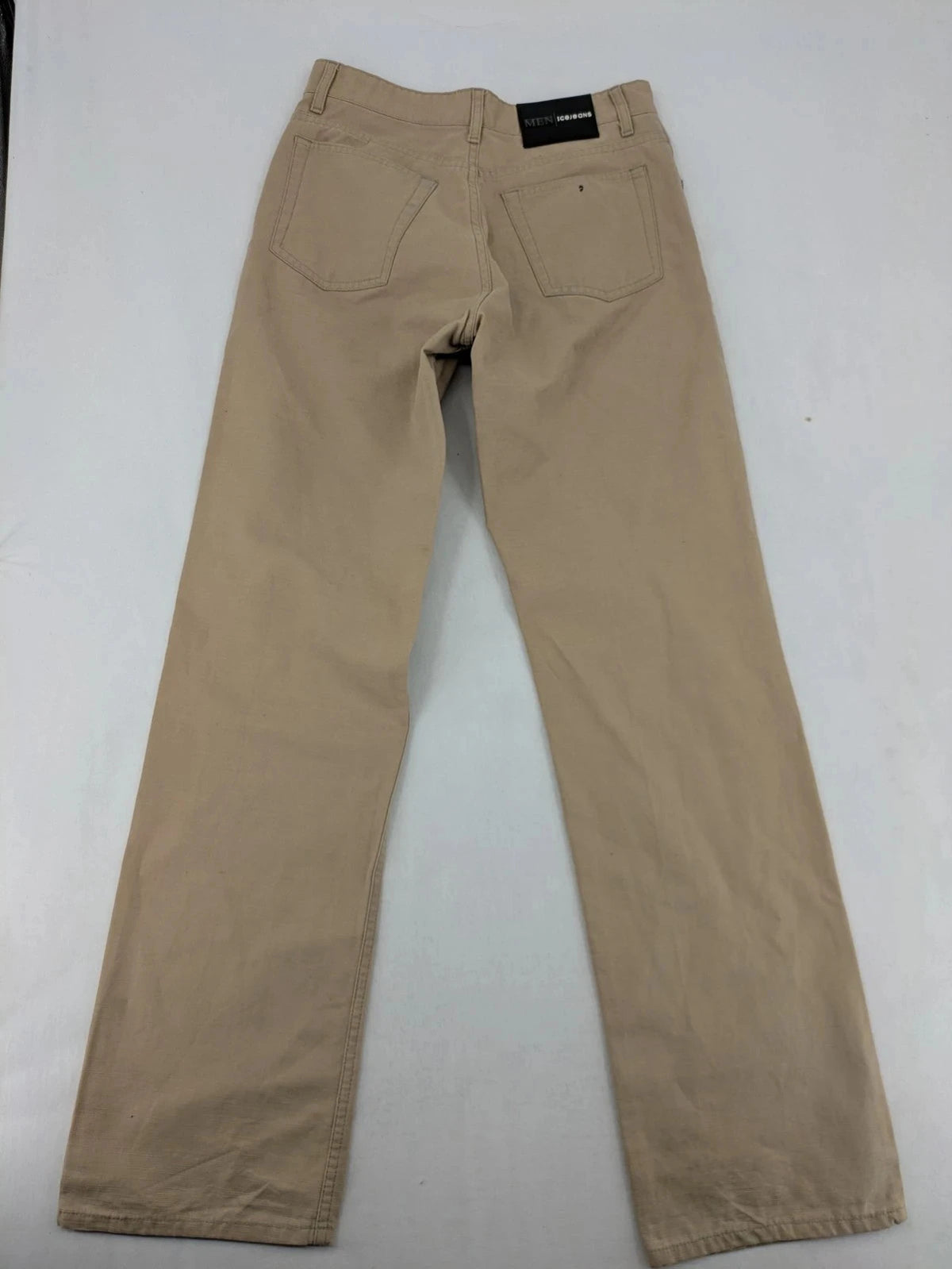Ice Jeans straight leg jeans beige 5-pocket design with classic belt loops and zipper.