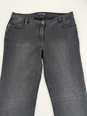 Betty Barclay Elements grey straight jeans with faded wash and soft cotton blend material.