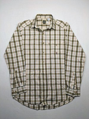 Panhandle Slim multi plaid shirt, button-down, single chest pocket with embroidered crest.