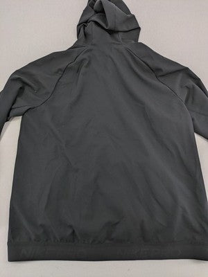 Nike Pro grey hoodie with Dri-FIT technology, full zip, and subtle swoosh logo.