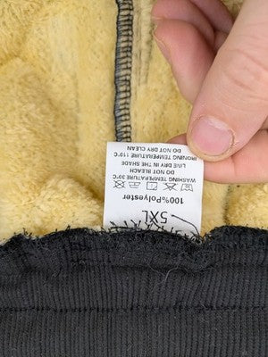GEF grey loungewear joggers quilted design, fleece-lined, elastic waistband with drawstring.