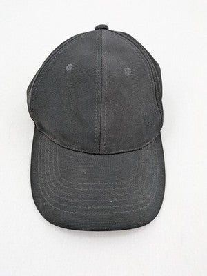 Polo black cap adjustable strapback classic design with embroidered logo and ventilation holes.