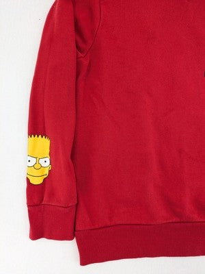 The Simpsons red sweatshirt featuring Bart Simpson graphics and classic crew neck design.