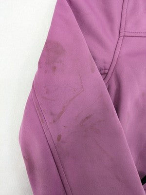 Nkd pink purple softshell jacket with fleece lining and high collar, visible wear marks.