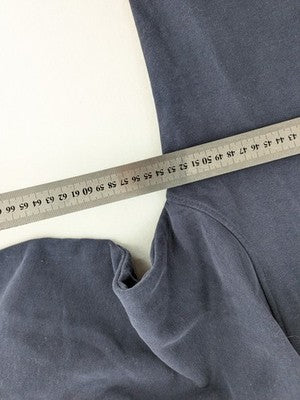 Nautica navy sweatshirt with embroidered logo on chest and patch on sleeve.