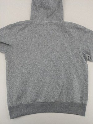 Jack & Jones grey hoodie with drawstring hood, kangaroo pocket, and ribbed cuffs.