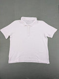 Fabiani white polo shirt with embroidered emblem, short sleeves, classic collar, button placket.