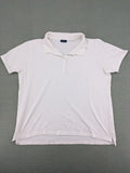 Darling Harbour white polo shirt with collar and three-button placket.