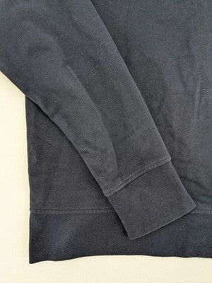 Nautica navy sweatshirt with embroidered logo on chest and patch on sleeve.