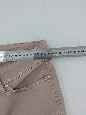 Cambio straight leg jeans beige with classic five-pocket design and zipper fly.