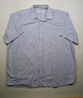 Seidensticker blue and white striped button-up shirt with a chest pocket and logo.