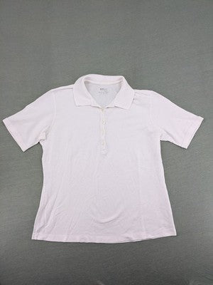 BRAX white polo shirt short sleeve 100% Pima cotton with embroidered logo and button placket.