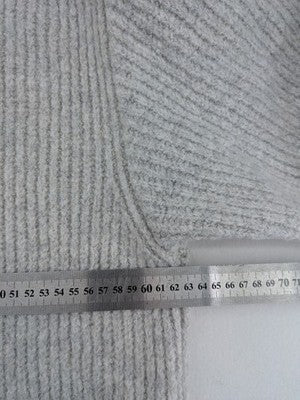 Zara Knit grey oversized roll neck jumper with ribbed texture and soft wool blend.