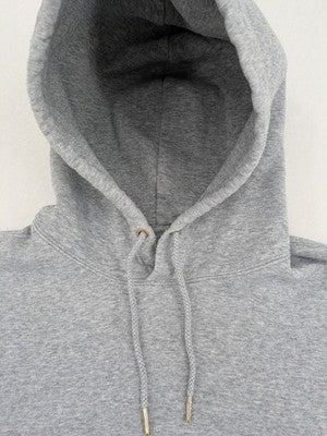 Jack & Jones grey hoodie with drawstring hood, kangaroo pocket, and ribbed cuffs.