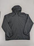 Nike Pro grey hoodie with Dri-FIT technology, full zip, and subtle swoosh logo.