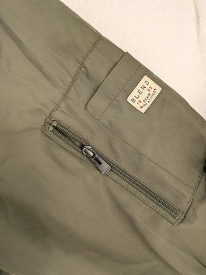 Blend khaki windbreaker jacket 3XL with drawstring hood and full zipper.