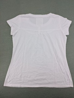 OPUS white Henley T-shirt with button placket and ribbed chest detail.