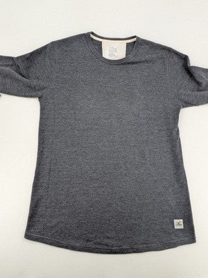 Clepto Manicx grey turtle neck jumper textured waffle piqué fabric, regular fit.