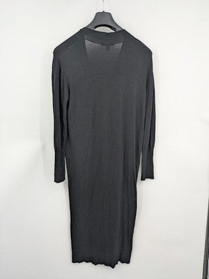 Esprit black knit jumper with button placket and deep V-neck, made from LENZING™ ECOVERO™ viscose.