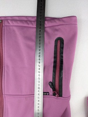 Nkd pink purple softshell jacket with fleece lining and high collar, visible wear marks.
