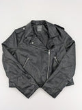 Primark black biker jacket faux leather asymmetrical zipper and shoulder epaulettes.