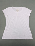 OPUS white Henley T-shirt with button placket and ribbed chest detail.