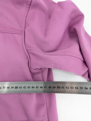 Nkd pink purple softshell jacket with fleece lining and high collar, visible wear marks.