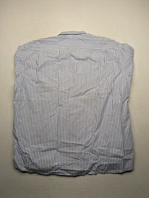 Seidensticker blue and white striped button-up shirt with a chest pocket and logo.