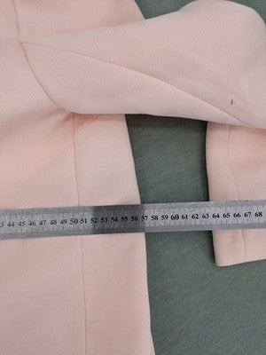 Dorothy Perkins pink long blazer open front with classic lapels and two front pockets