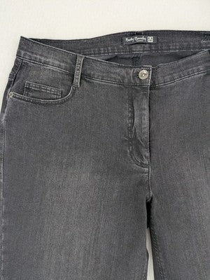 Betty Barclay Elements grey straight jeans with faded wash and soft cotton blend material.