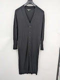 Esprit black knit jumper with button placket and deep V-neck, made from LENZING™ ECOVERO™ viscose.