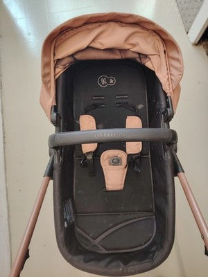 Kinderkraft pink 2-in-1 baby stroller with large wheels and elegant design.