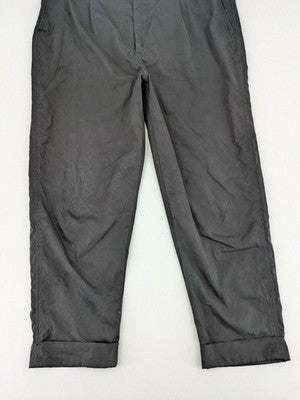 Zara grey chino pants with front pleats, rolled cuffs, and classic straight leg design.