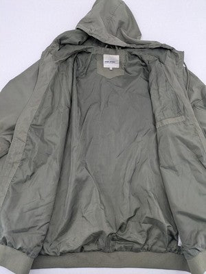 Blend khaki windbreaker jacket 3XL with drawstring hood and full zipper.