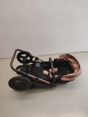 Kinderkraft pink 2-in-1 baby stroller with large wheels and elegant design.