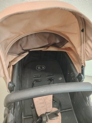 Kinderkraft pink 2-in-1 baby stroller with large wheels and elegant design.