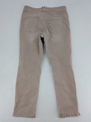 Cambio straight leg jeans beige with classic five-pocket design and zipper fly.