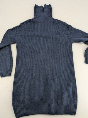 Tchibo navy sweater dress with cable knit pattern and cozy roll neck.