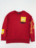 The Simpsons red sweatshirt featuring Bart Simpson graphics and classic crew neck design.