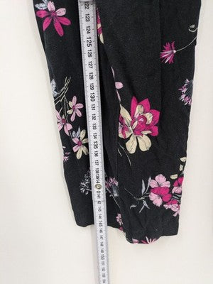 up2 fashion multi floral jumpsuit black sleeveless design with waist drawstring and keyhole back