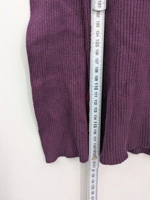 ONLY LIFE purple maxikleid long sleeve ribbed V-neck soft viscose blend fabric
