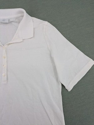 Bogner white polo shirt with classic collar and embroidered logo on chest.