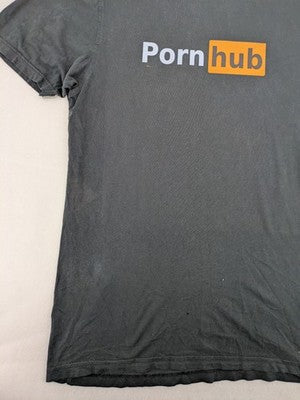 Pornhub orange short sleeve t-shirt classic logo graphic design size XXL